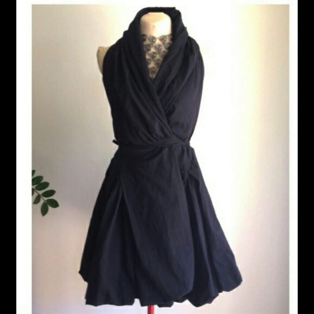 All Saints Black Wrap Dress
